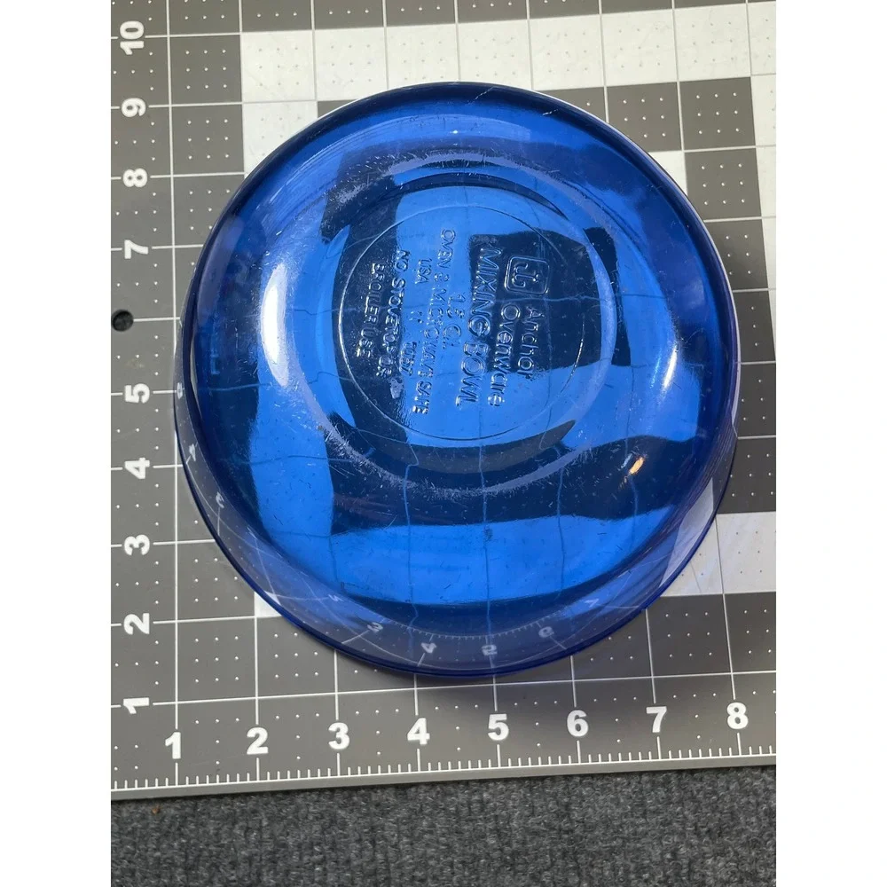 Anchor Hocking Cobalt Blue Glass Mixing Bowl 1.5 Qt Ovenware USA Made 7.5 Inch